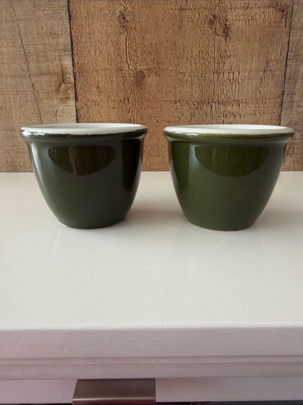 Vintage Hall Pottery Set of 2 Large Custard Cups Ramekins